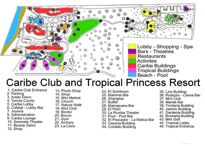Carte Caribe Club Princess